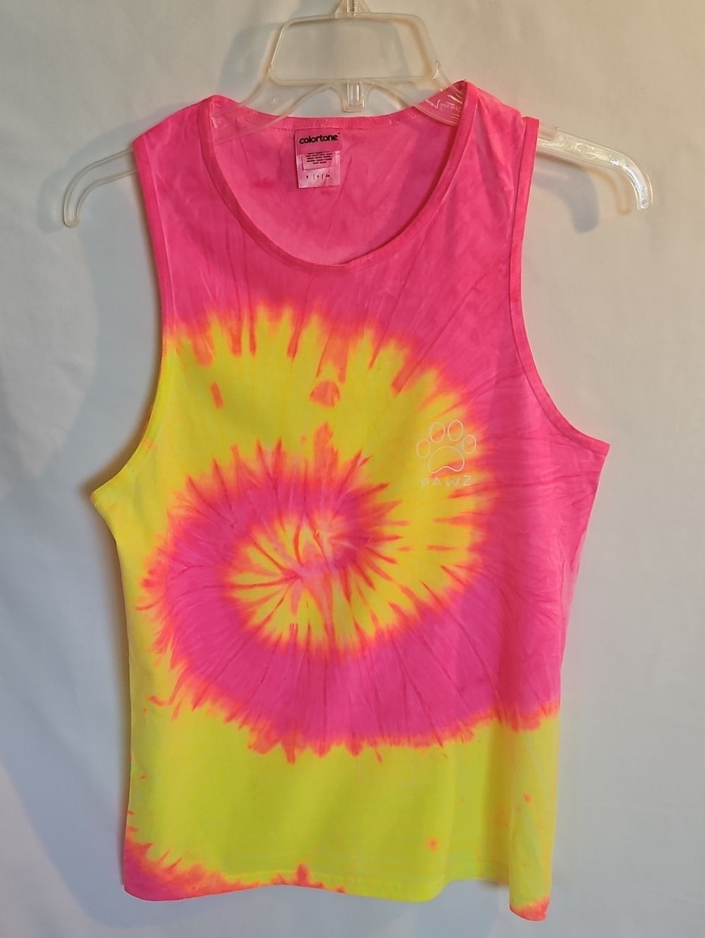 Colortone Women's Neon Pink & Yellow Tie-Dye Muscle Tank